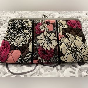 Mocha Rouge Print Triple Clasp Wallet